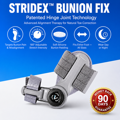 Stridex™- Patented Hinge Corrector for Bunion Pain Relief