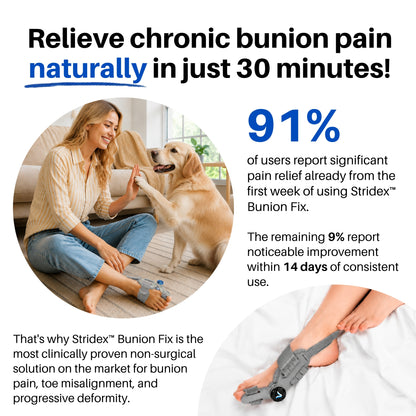 Stridex™- Patented Hinge Corrector for Bunion Pain Relief