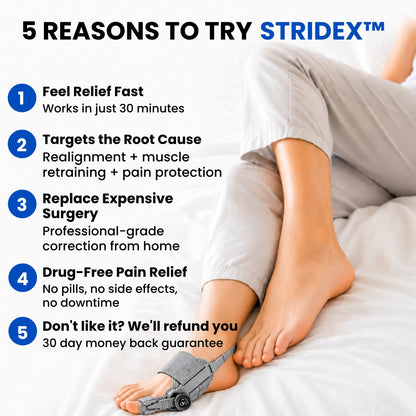 Stridex™- Patented Hinge Corrector for Bunion Pain Relief